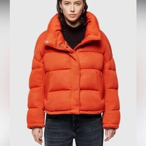 OOFWEAR Padded Jersey Fabric Short Jacket Orange